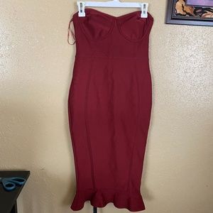 prettylittle thing bandage sweetheart mermaid dress